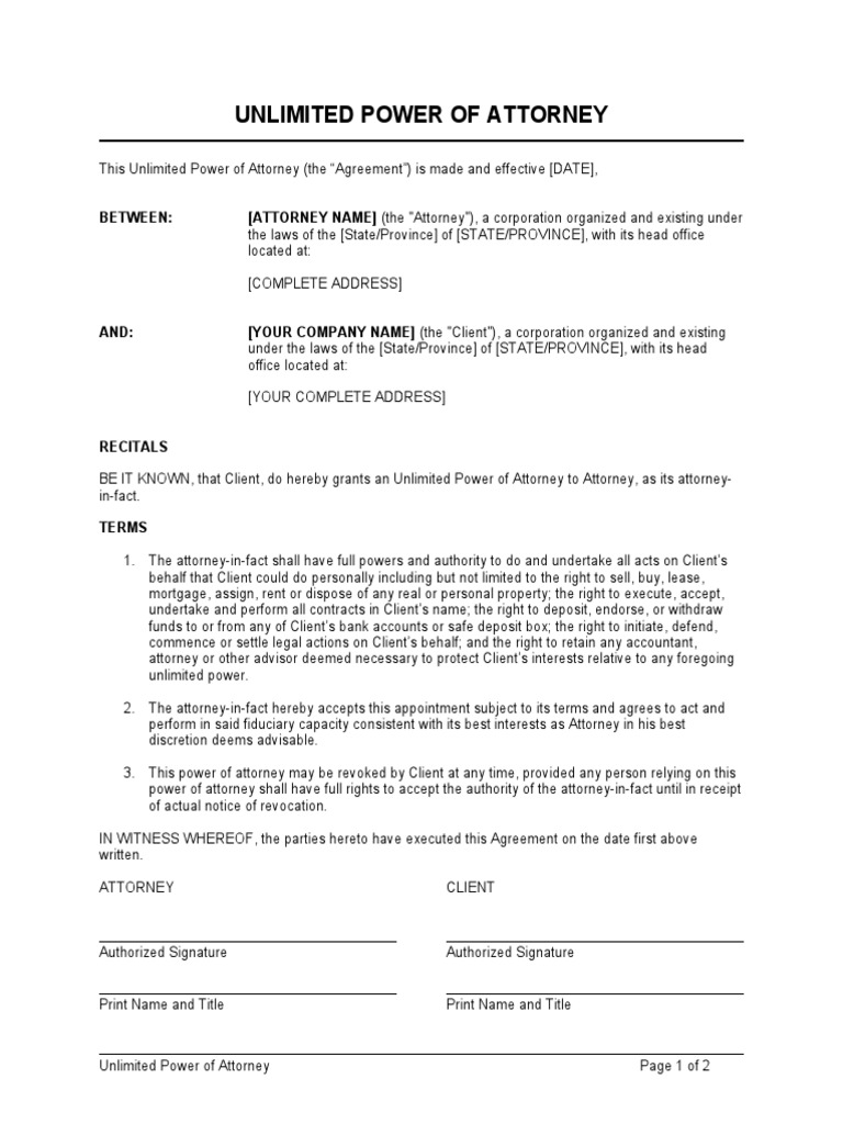 Unlimited power of attorney d1041 pdf power of attorney lawyer