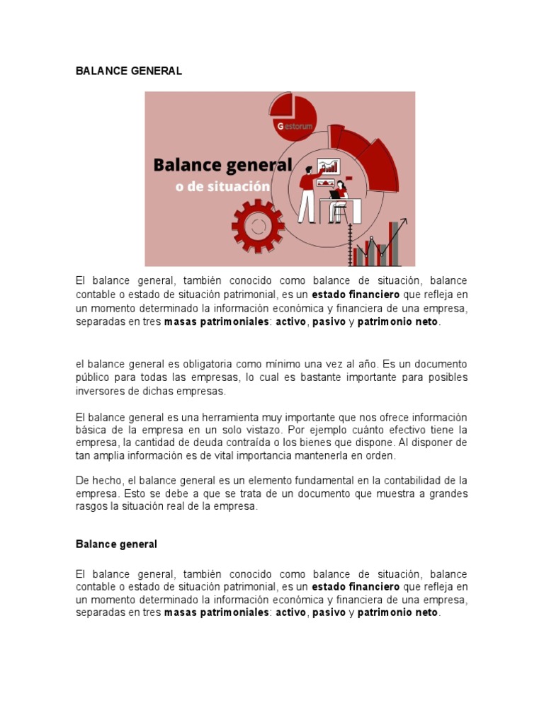 Balance General Contabilidad PDF Hoja de balance Contabilidad