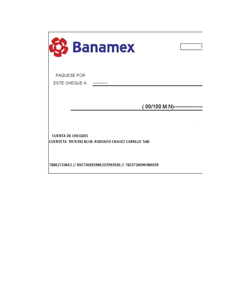 Plantilla De Cheque En Blanco Pdf Ilustración De Plantilla De Cheques