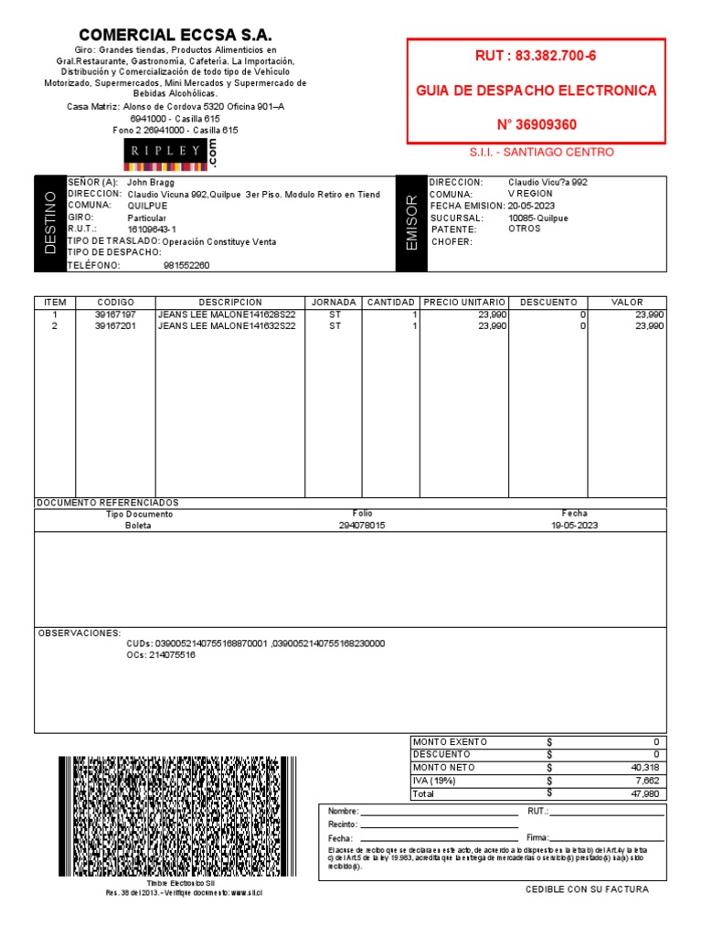 Guia De Despacho Pdf