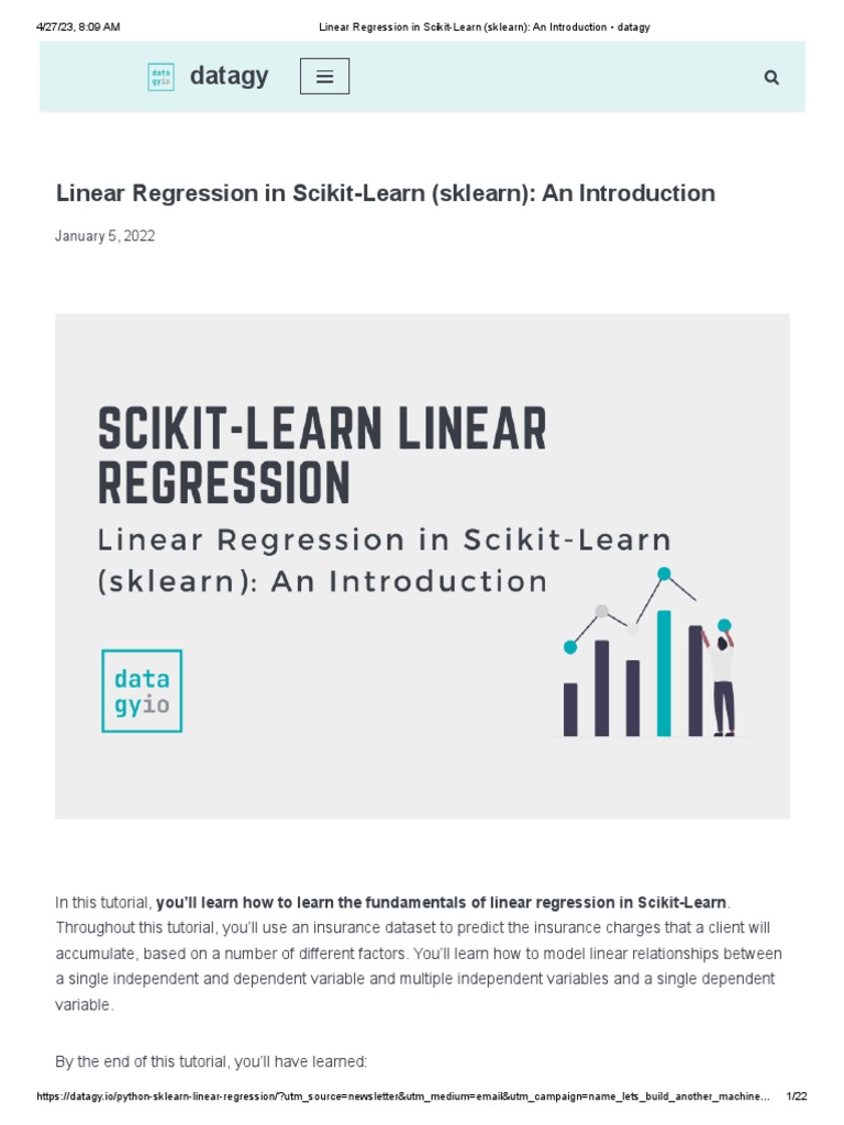 Linear Regression in Scikit-Learn (Sklearn) - An Introduction - Datagy ...
