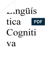 Lingüística Cognitiva