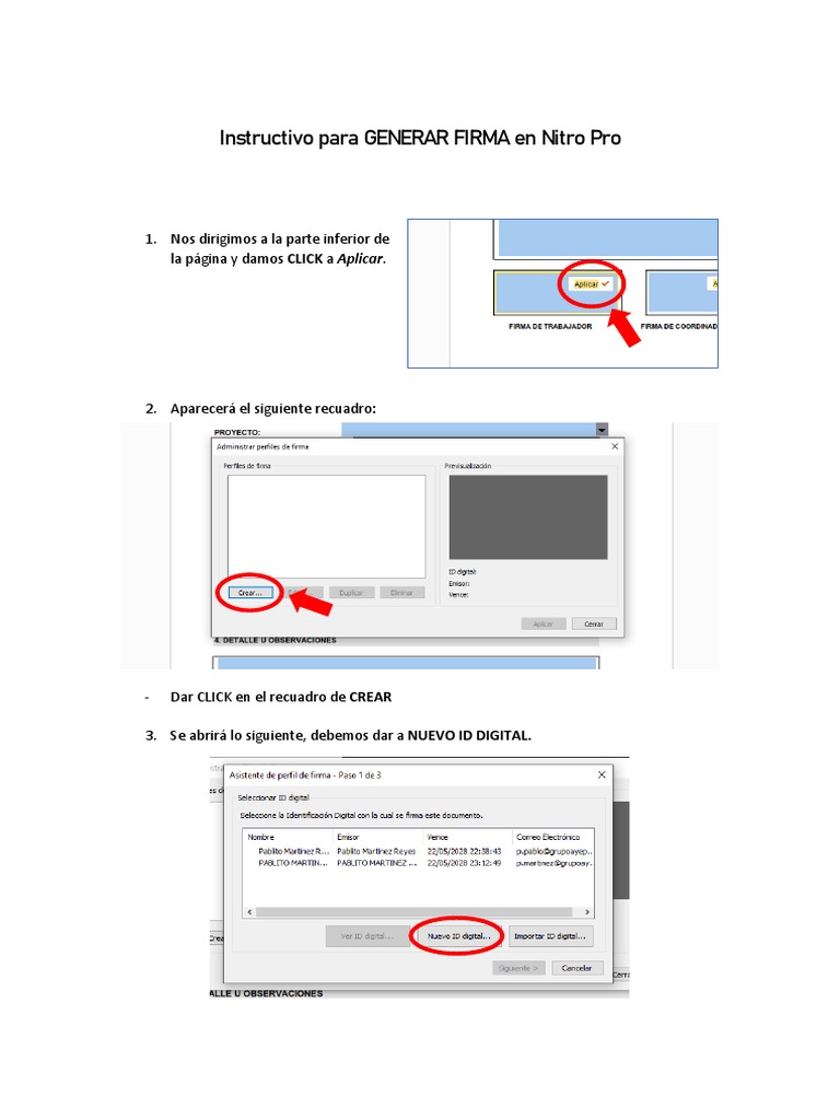 Instructivo para GENERAR FIRMA en Nitro Pro | PDF