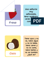 Tarjetas DE FRUTAS ADIVINANZAS