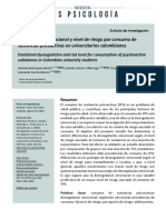 07-6159 Desregulación Emocional y Nivel de Riesgo Por Consumo de Sustancias Psicoactivas en Universitarios Colombianos