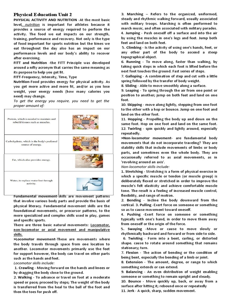 Physical Activity and Nutrition Guide | PDF | Healthy Diet | Physical ...