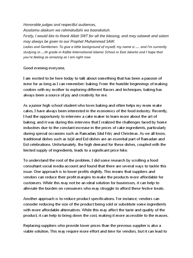 Rev Athia-Mikaila-Hilmawan SpeechScript PDF Entrepreneurship Profit (Economics)