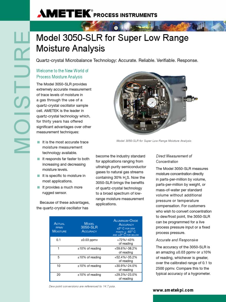 AMETEK 3050 Moisture Analyzer PDF