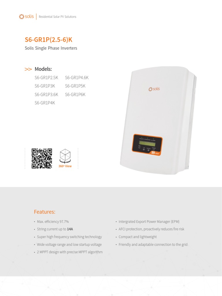Solis Single Phase Inverters Datasheet | PDF | Nature | Metrology