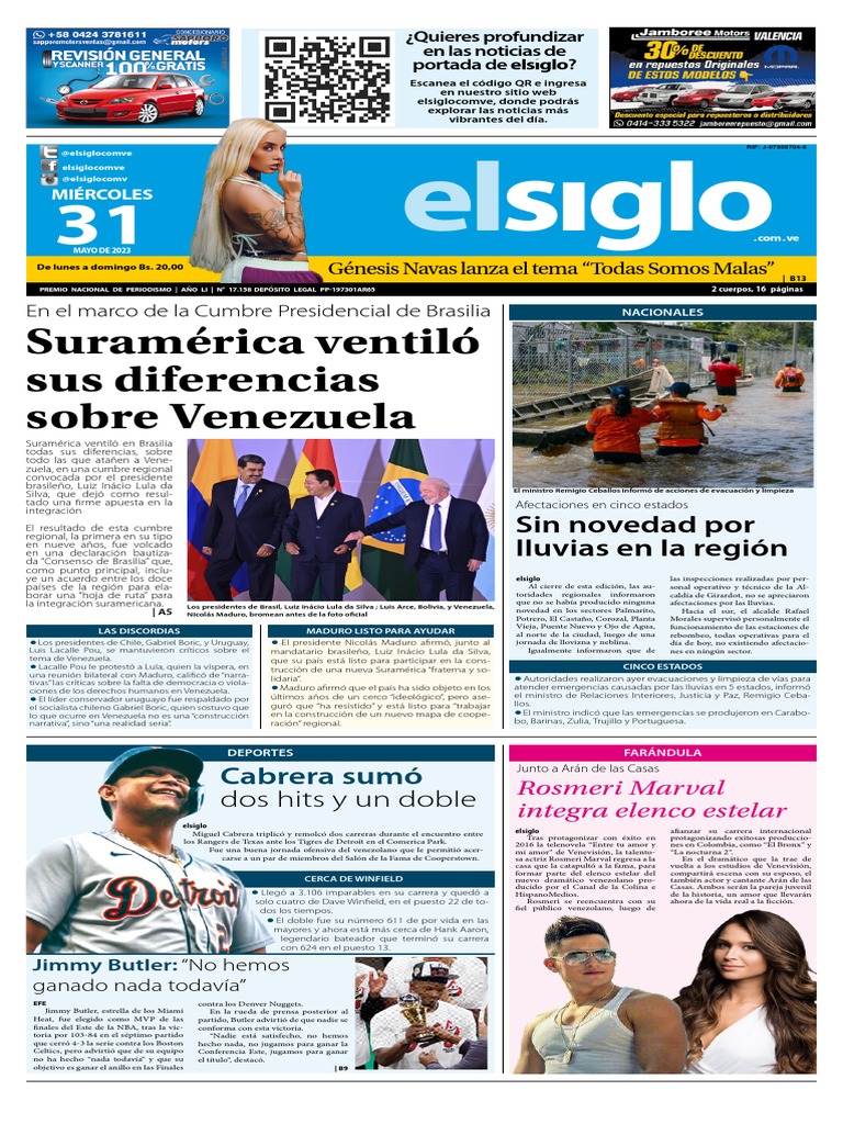 Edicion Impresa 31-05-23 PDF Nicolás Maduro Venezuela imagen foto