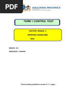 2022 GP History Grade 11 Term 1 Test Marking Guideline