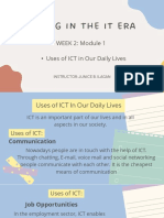 W2 Module 1 Lesson 2 Uses of ICT 