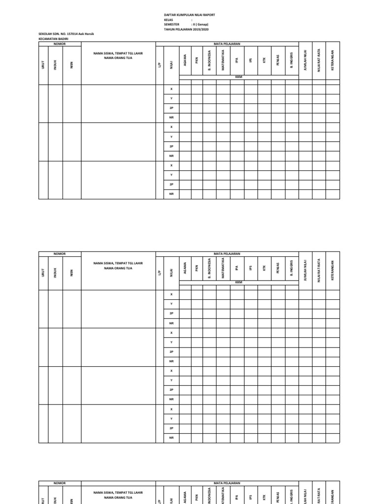 Format DKN Semester | PDF