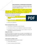 La Acción de Petición de Herencia y Reivindicatoria Del Heredero. COMPAÑERA