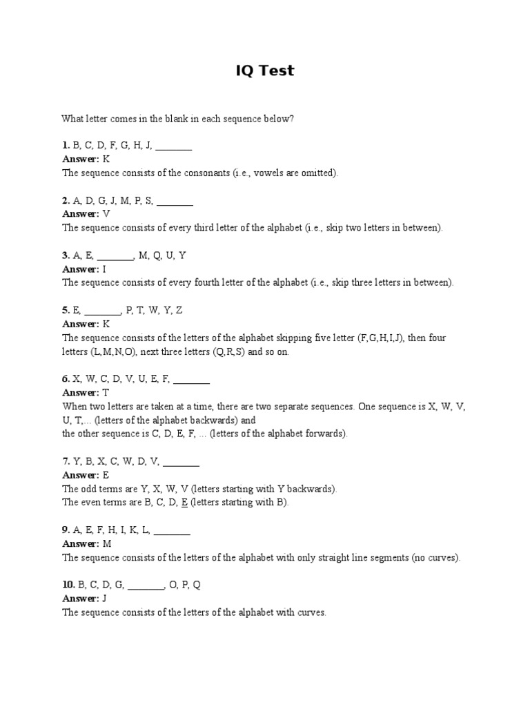 IQ Test | PDF