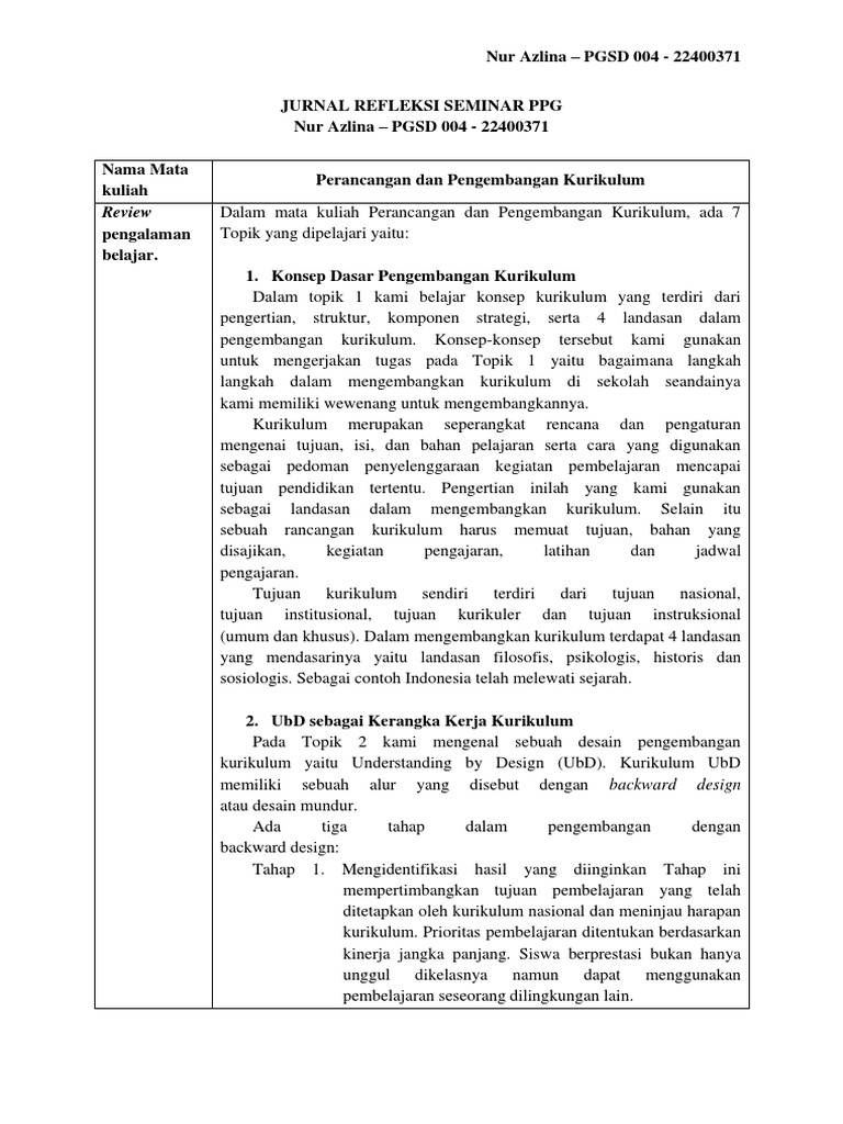 Kurikulum Reflektif Lintas Budaya
