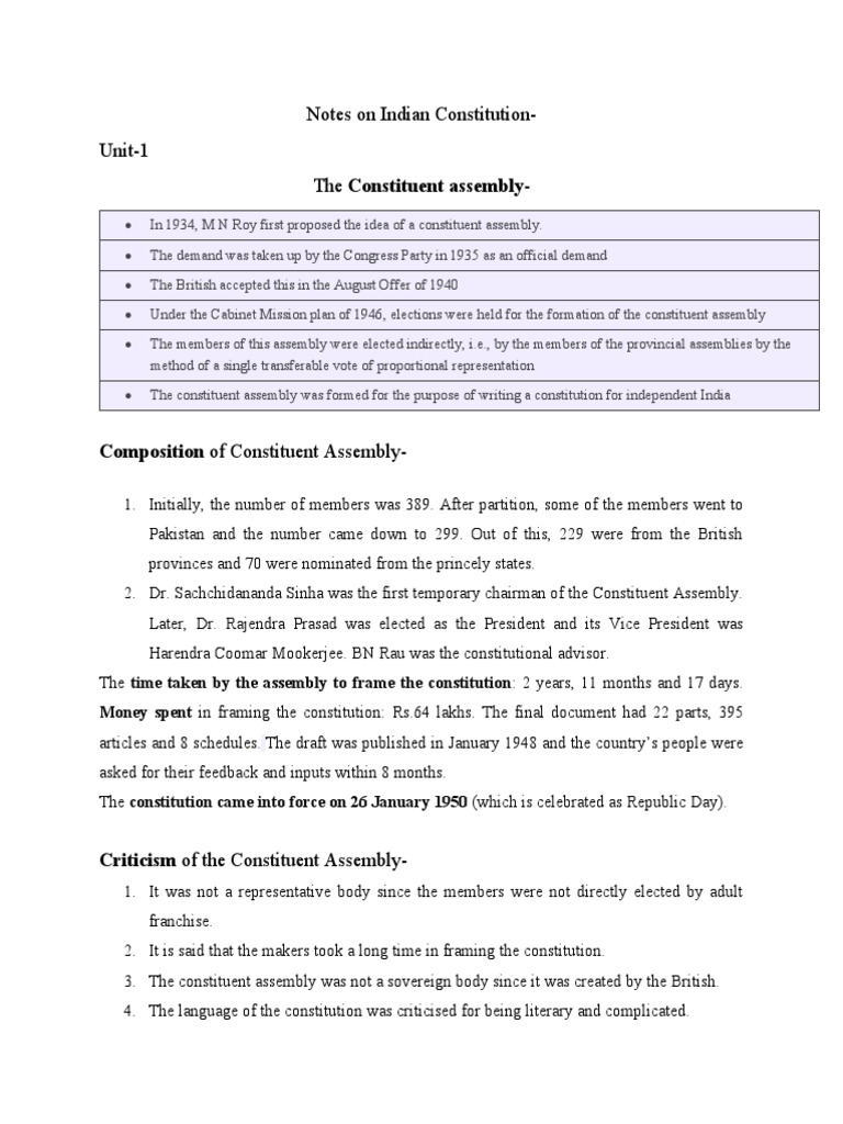 Notes On Indian Constitution | PDF | Pardon | Bill (Law)