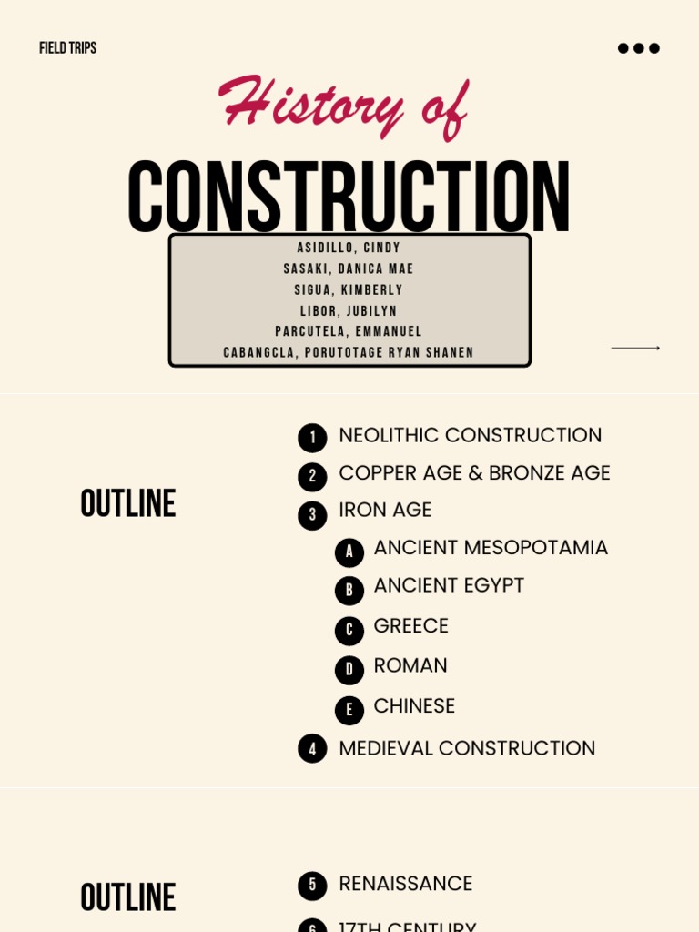 History of Construction Field Trips 50083 | PDF | Precast Concrete | Bronze