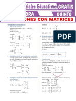 26 Operaciones Con Matrices para Quinto Grado de Secundaria