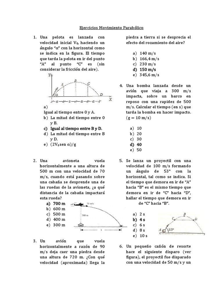 Ejercicios MPCL | PDF | Fricción | Proyectiles
