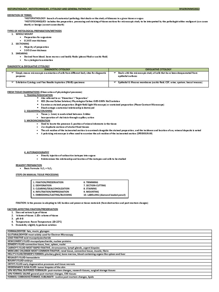 Histopath Lecture | PDF | Staining | Cytopathology