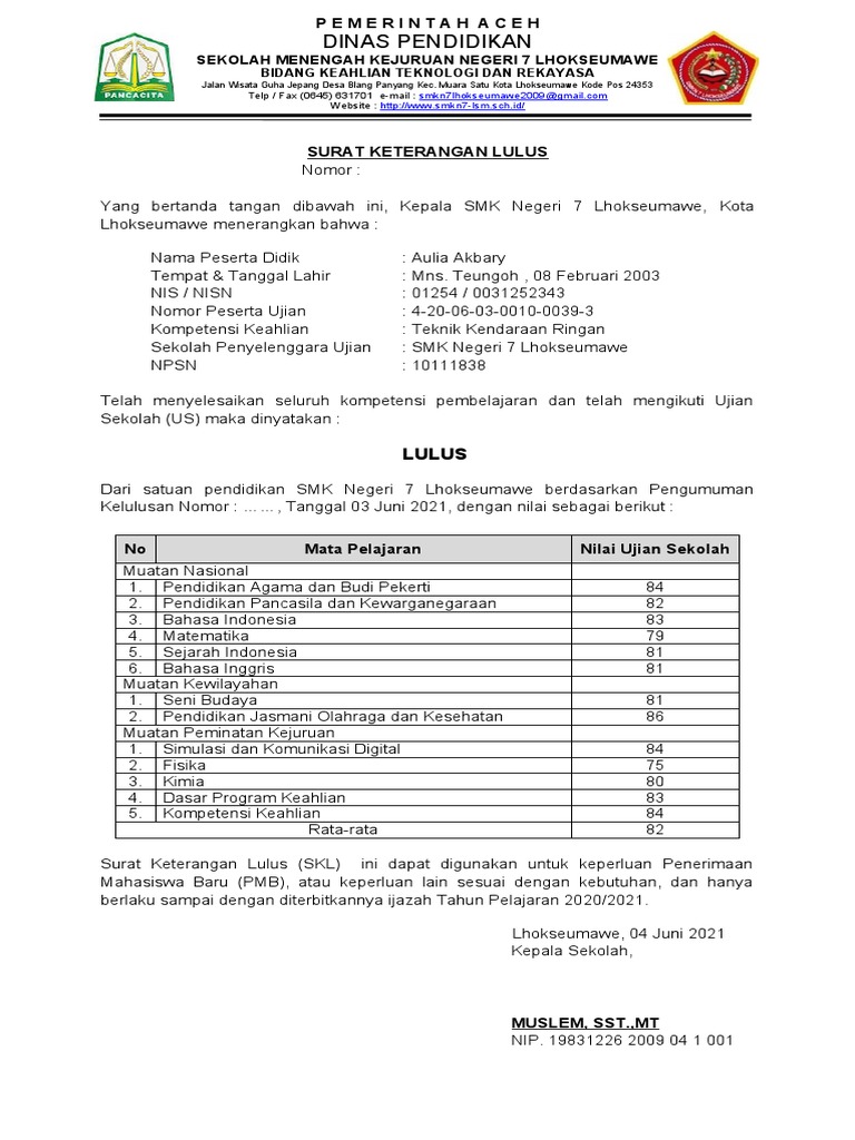 Contoh mail merge surat keterangan lulus pdf