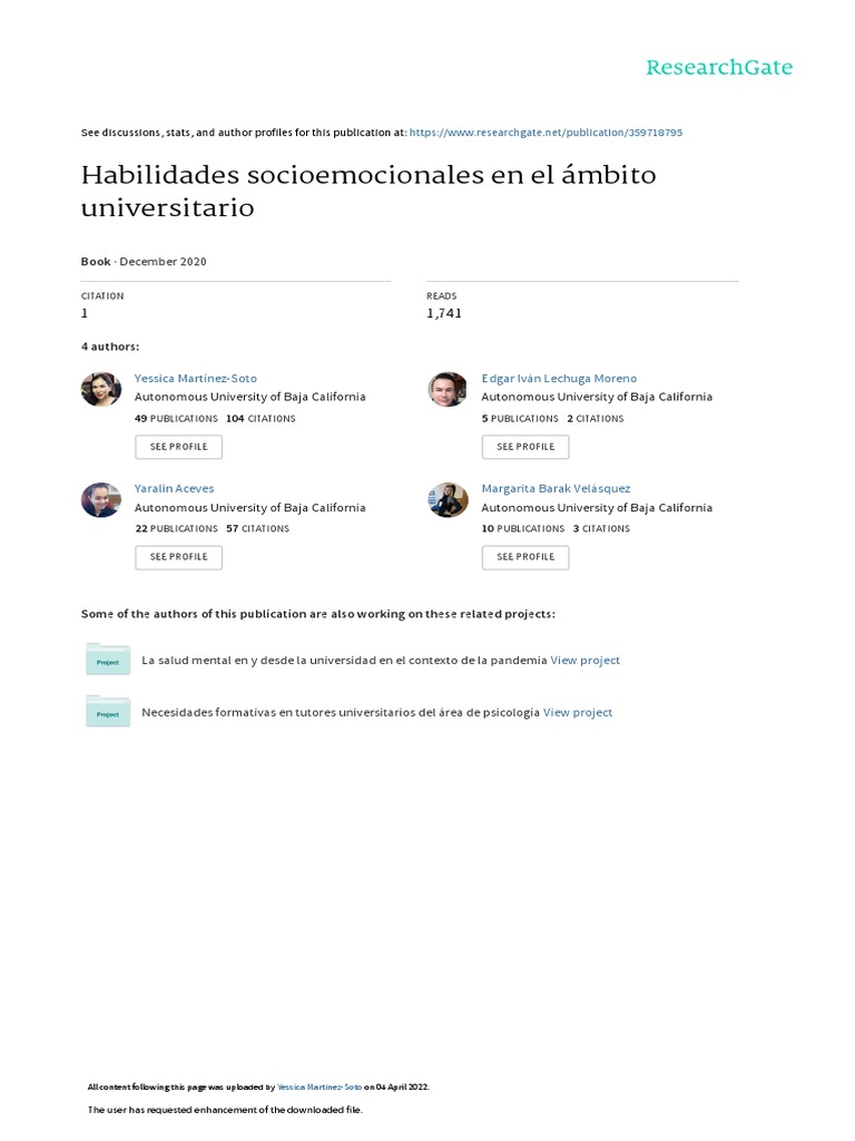 Habilidades Socioemocionales en El Ámbito Universitario: December 2020 ...
