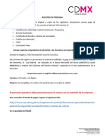 REQUISITOS PARA REGISTRO DE PERSONAL