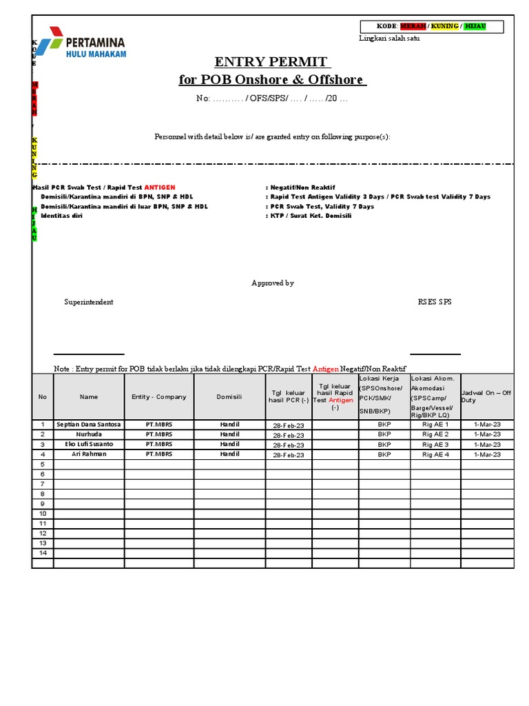 Entry Permit PDF