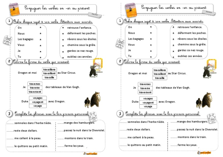 Conjugaison des verbes en -er au présent | PDF | Morphologie ...