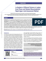 Hamidreza 2019. Ergonomic Posture Analysis of Different Postures in Laptop Users at Non-Official Places and Related Musculoskeletal Disorders by Rapid Upper Limb Assessment Method