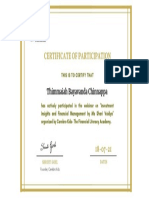 Thimmaiah Bayavanda Chinnappa's Certificate