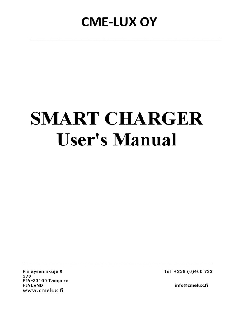 Smart Charger User Manual | PDF | Battery Charger | Ac Power Plugs And ...
