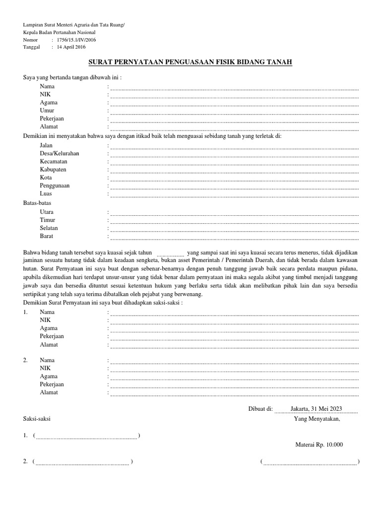 surat_pernyataan_penguasaan_fisik_bidang_tanah | PDF