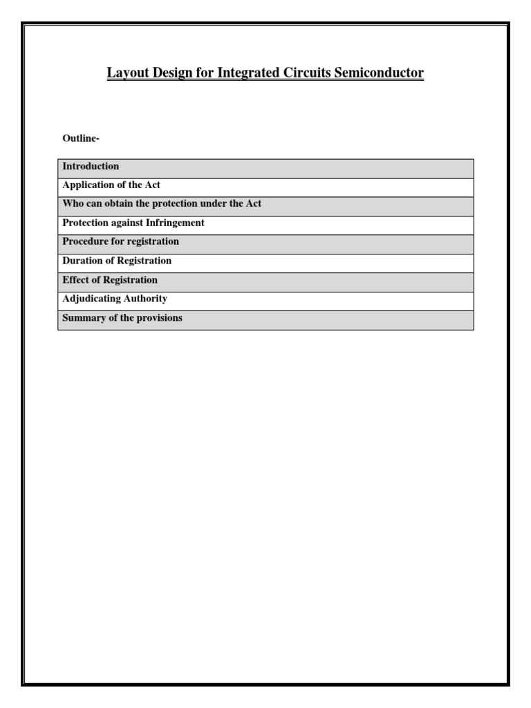 Semiconductor Integrated Circuit Layout Design Act, 2000 PDF Integrated Circuit Electronic