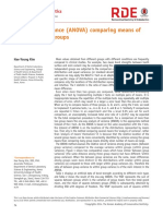 Analysis of variance (ANOVA) comparing means of more than two groups