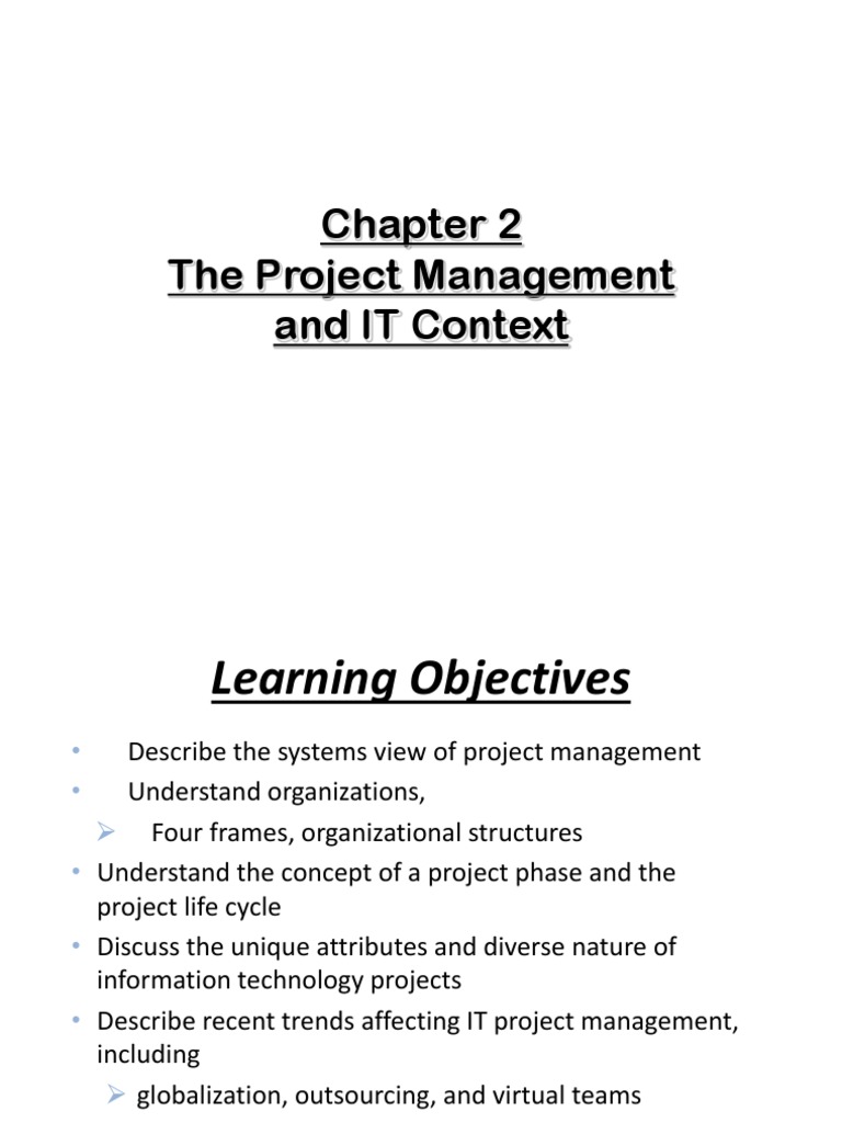 Project management and it context pdf system software development