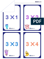 Multiplication Flash Cards of 3