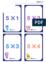 Multiplication Flash Cards of 5