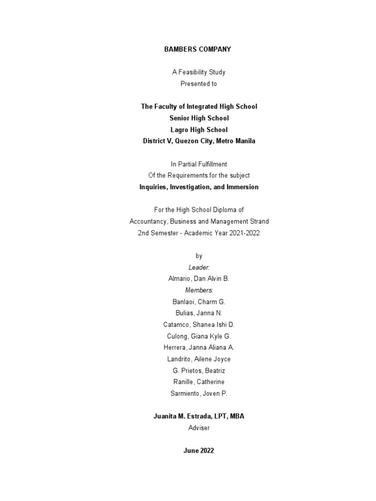 Bambers Final Paper | PDF | Marketing | Cost