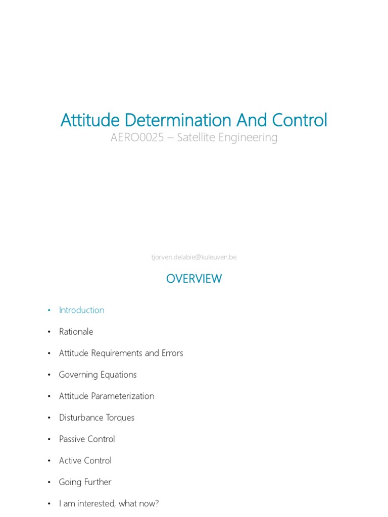 Satellite Attitude Control Guide | PDF | Rotation Around A Fixed Axis ...