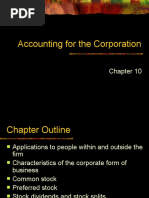 Accounting For The Corporation Chapter 10