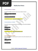 MY SQL Best Notes For Class 11 and 12