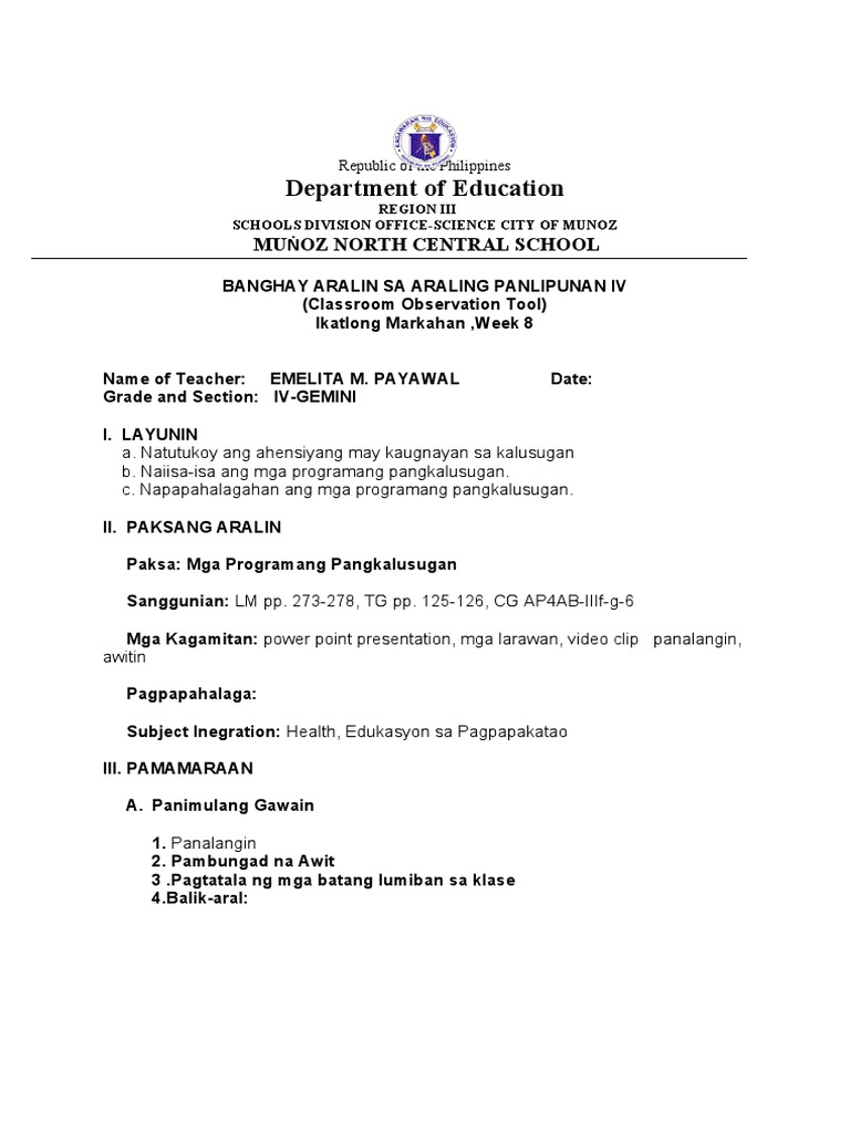 Cot 1 in Ap 4 | PDF