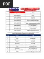 Preference Sheet