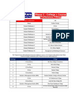 Preference Sheet