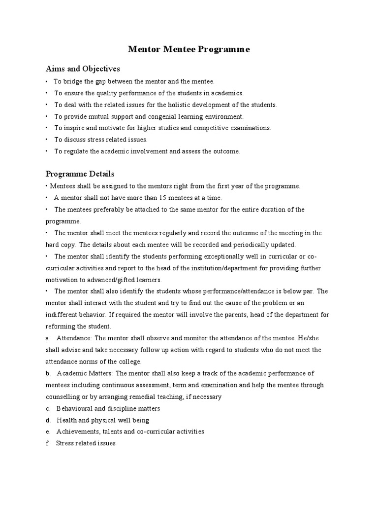 Mentor Mentee Programme | PDF | Career & Growth | Business