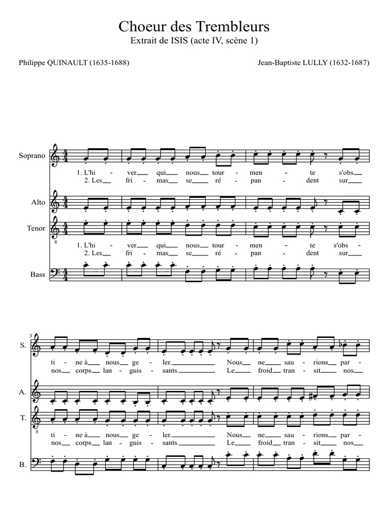Choeur Des Trembleurs Lully PDF