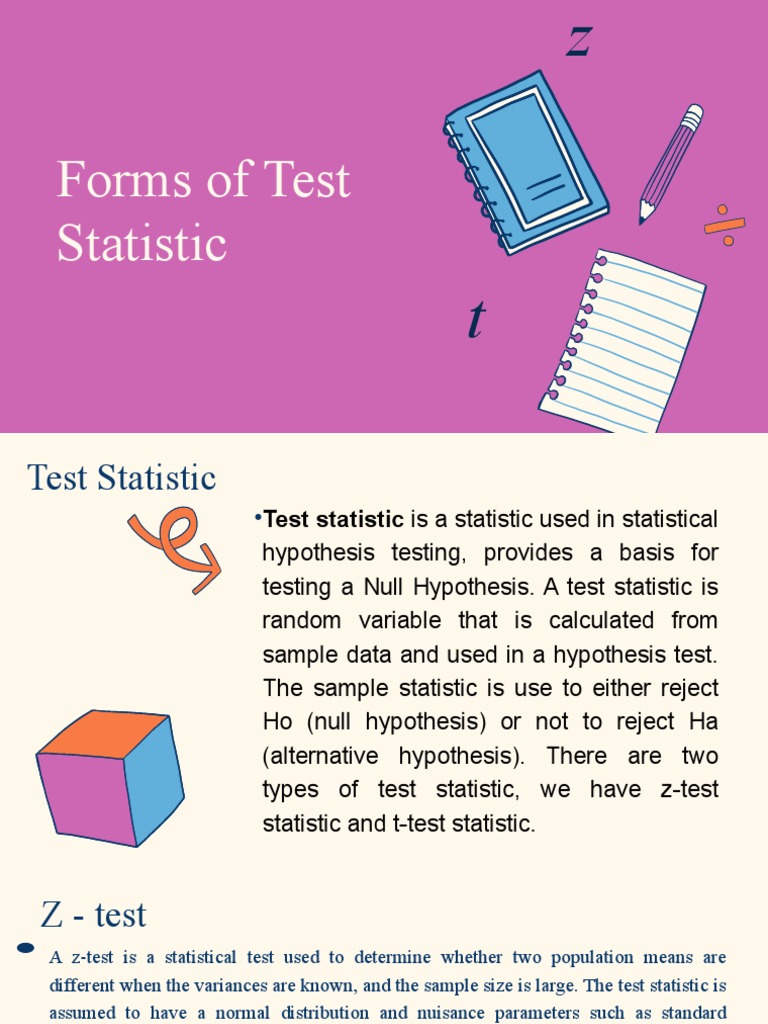 Forms of Test Statistic PDF Student's T Test Statistical