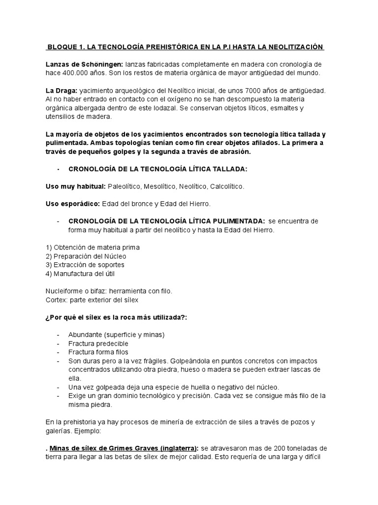 Temario Prehistoria Pi Pdf Neanderthal Neolítico